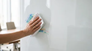 Surface blanche immaculee symbolisant un atelier creatif fluide sans trace ni saturation